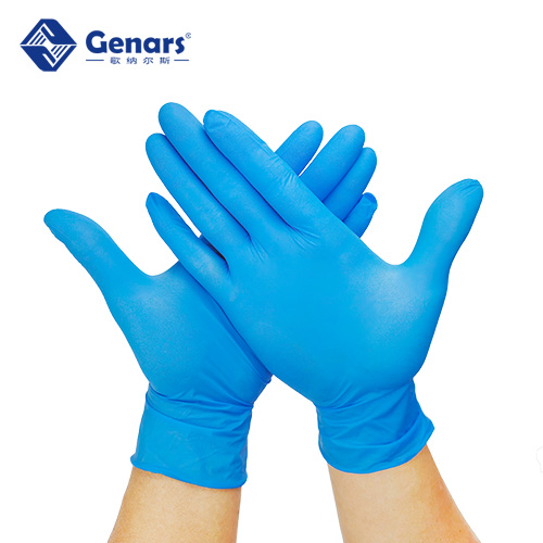 9寸千级一次性丁腈手套麻面蓝色