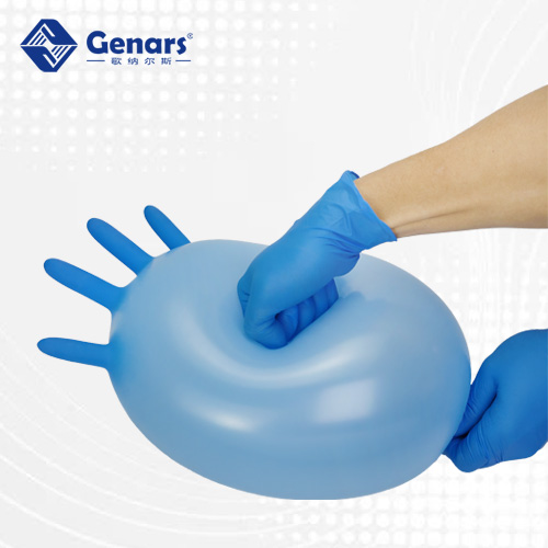9寸一次性无粉蓝色丁腈手套