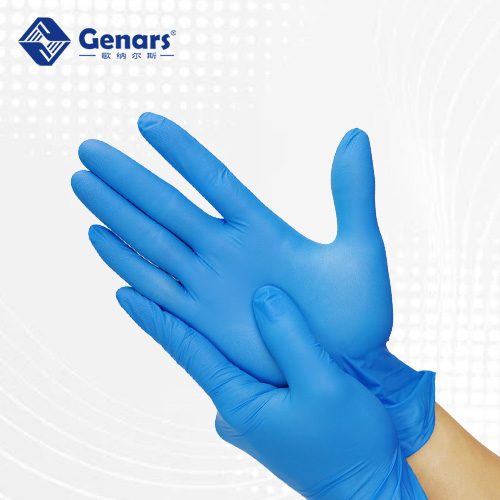 9寸无硫无氯蓝色丁腈手套