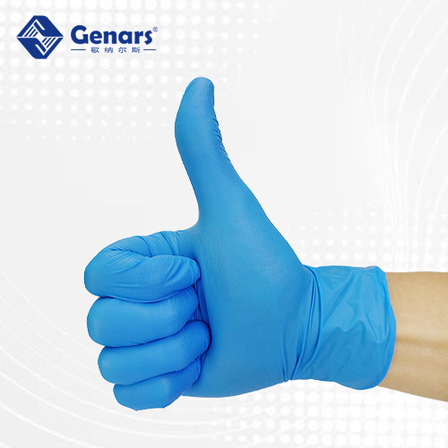 9寸无硫无氯蓝色丁腈手套