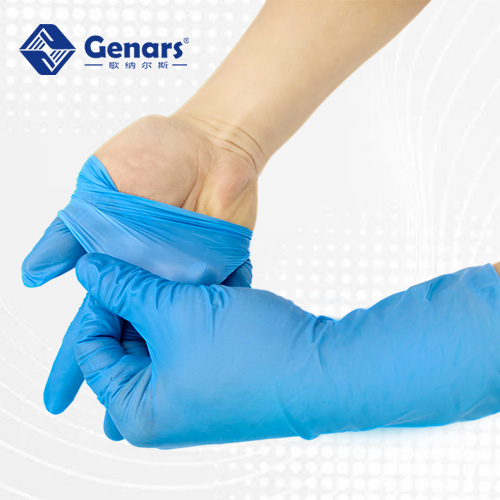 12寸无硫无氯蓝色丁腈手套