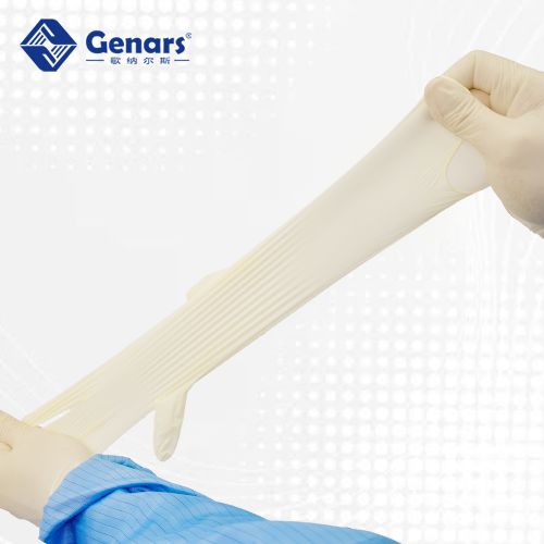 9寸一次性千级麻面乳胶手套